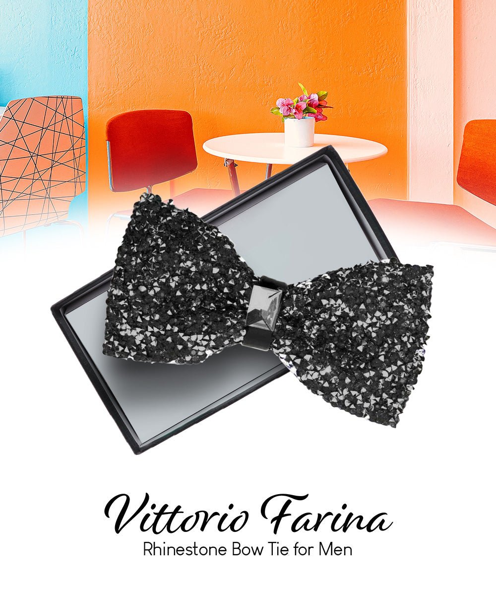 Rhinestone Bow Tie in a Box by Vittorio Farina (br - 010) for Independent Retail Stores by Dubal Brothers