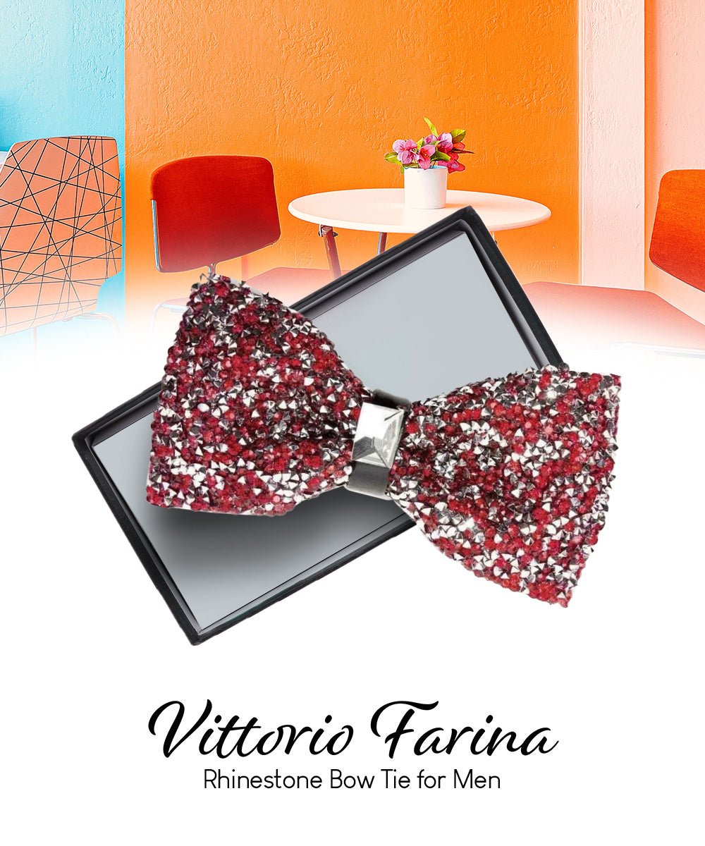 Rhinestone Bow Tie in a Box by Vittorio Farina (br - 012) for Independent Retail Stores by Dubal Brothers