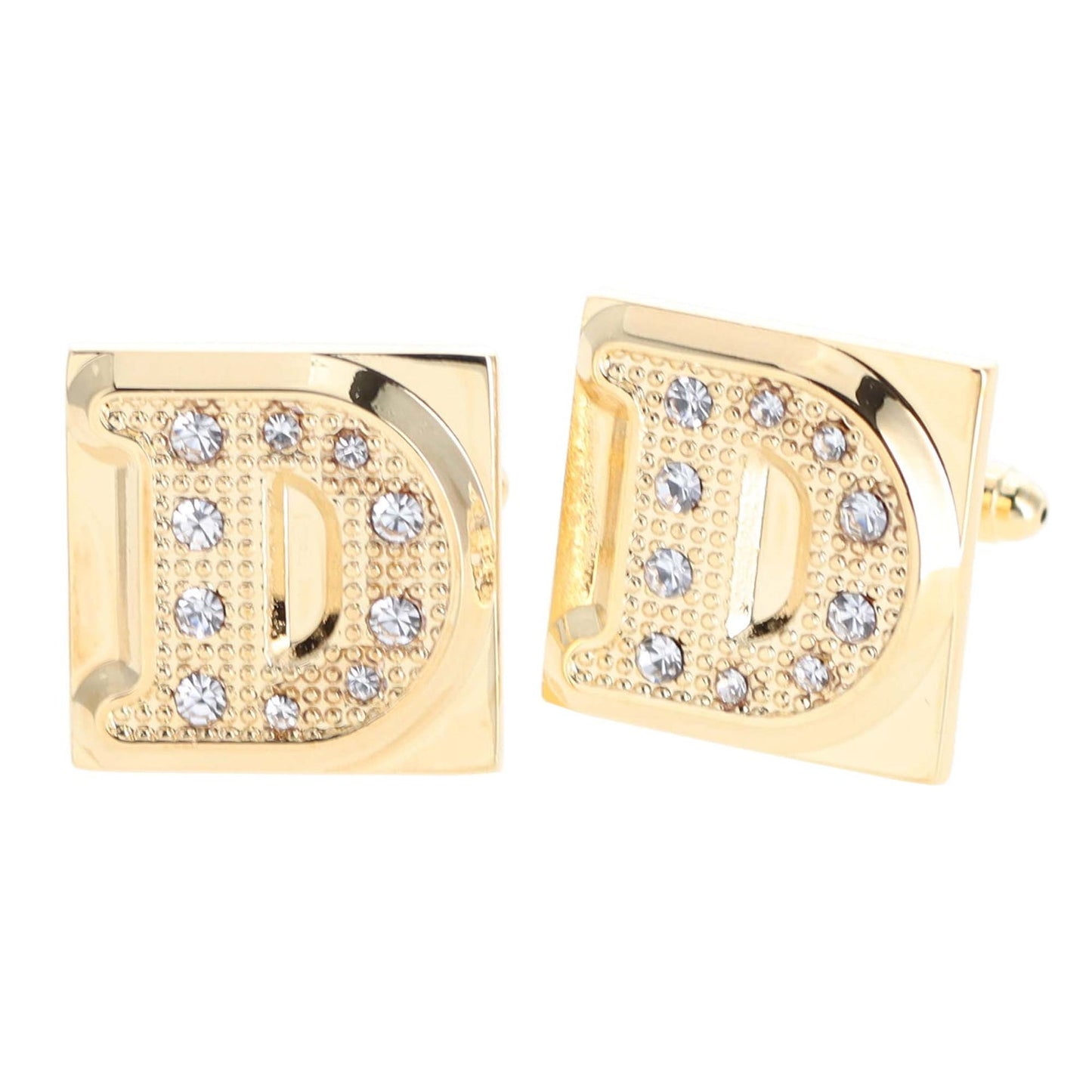 Rhinestone Initial Cufflinks in a Gift Box (A to Z) by Vittorio Vico (ini2044 - DG) for Independent Retail Stores by Dubal Brothers