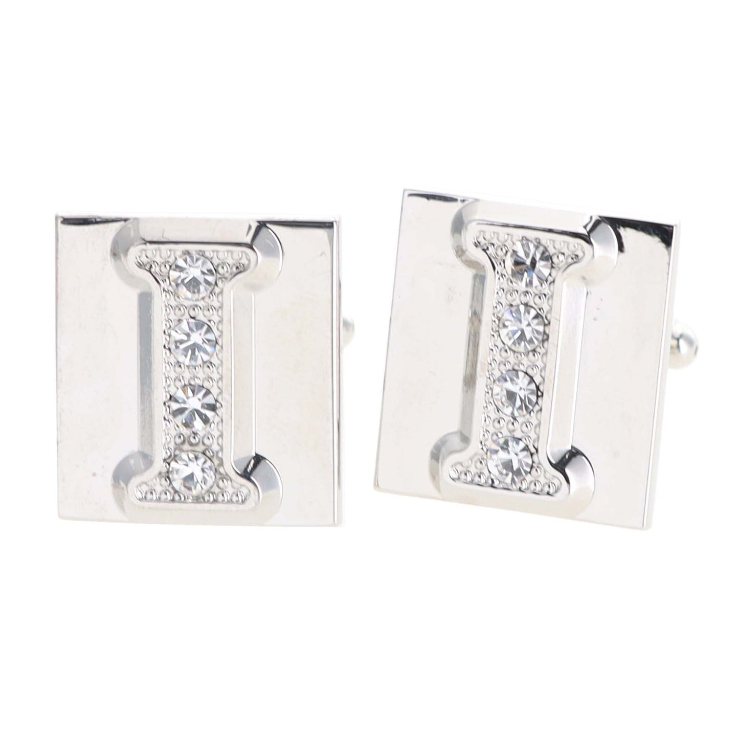 Rhinestone Initial Cufflinks in a Gift Box (A to Z) by Vittorio Vico (ini2044 - IS) for Independent Retail Stores by Dubal Brothers