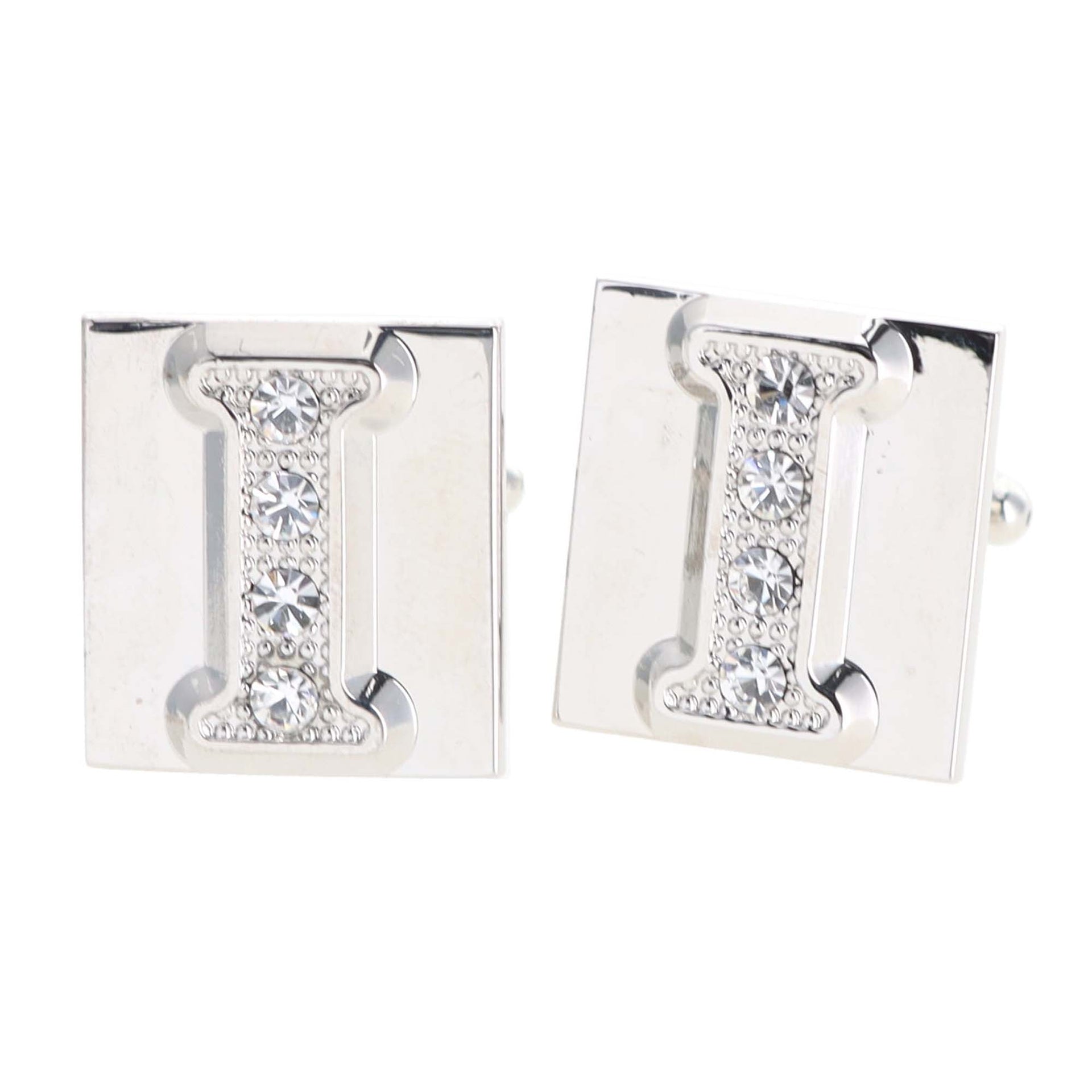 Rhinestone Initial Cufflinks in a Gift Box (A to Z) by Vittorio Vico (ini2044 - IS) for Independent Retail Stores by Dubal Brothers