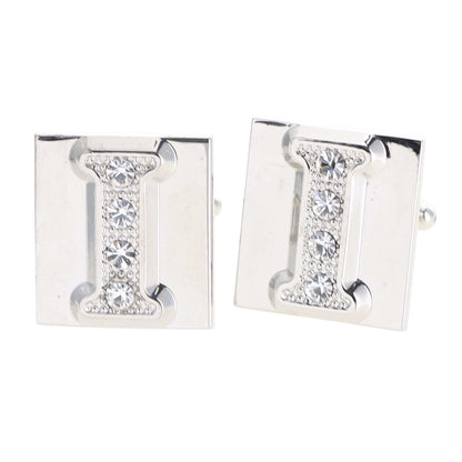 Rhinestone Initial Cufflinks in a Gift Box (A to Z) by Vittorio Vico (ini2044 - IS) for Independent Retail Stores by Dubal Brothers