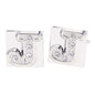 Rhinestone Initial Cufflinks in a Gift Box (A to Z) by Vittorio Vico (ini2044 - JS) for Independent Retail Stores by Dubal Brothers