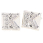 Rhinestone Initial Cufflinks in a Gift Box (A to Z) by Vittorio Vico (ini2044 - KS) for Independent Retail Stores by Dubal Brothers