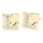 Rhinestone Initial Cufflinks in a Gift Box (A to Z) by Vittorio Vico (ini2044 - LG) for Independent Retail Stores by Dubal Brothers