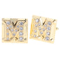 Rhinestone Initial Cufflinks in a Gift Box (A to Z) by Vittorio Vico (ini2044 - MG) for Independent Retail Stores by Dubal Brothers