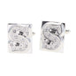 Rhinestone Initial Cufflinks in a Gift Box (A to Z) by Vittorio Vico (ini2044 - SS) for Independent Retail Stores by Dubal Brothers