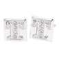 Rhinestone Initial Cufflinks in a Gift Box (A to Z) by Vittorio Vico (ini2044 - TS) for Independent Retail Stores by Dubal Brothers