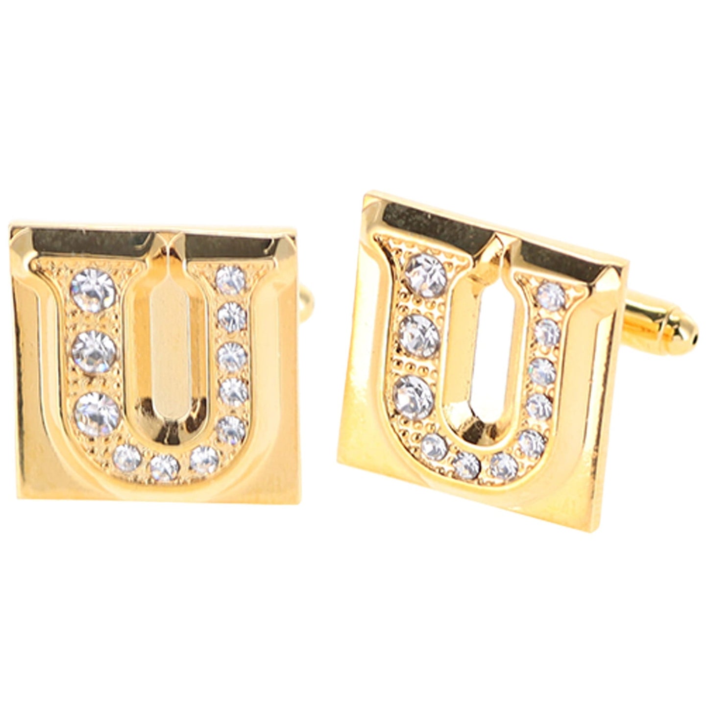 Rhinestone Initial Cufflinks in a Gift Box (A to Z) by Vittorio Vico (ini2044 - UG) for Independent Retail Stores by Dubal Brothers