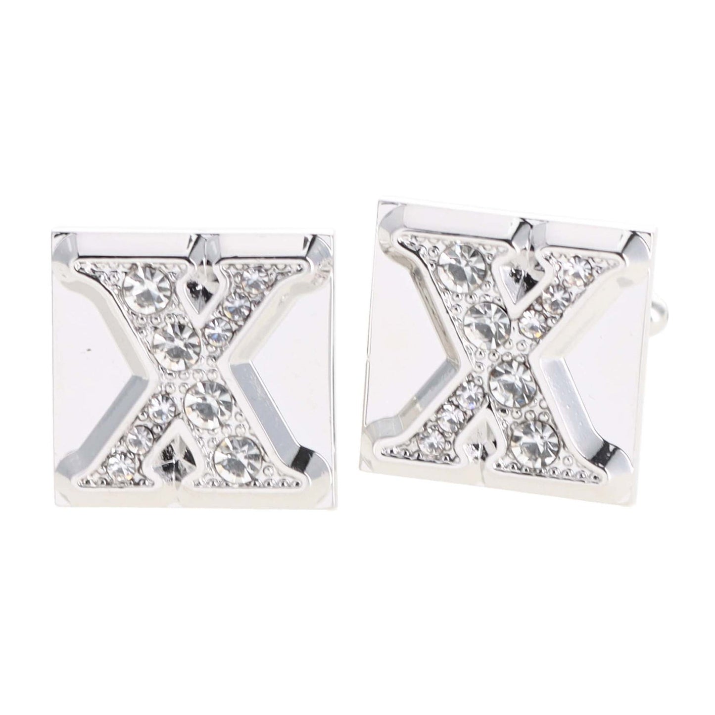 Rhinestone Initial Cufflinks in a Gift Box (A to Z) by Vittorio Vico (ini2044 - XS) for Independent Retail Stores by Dubal Brothers