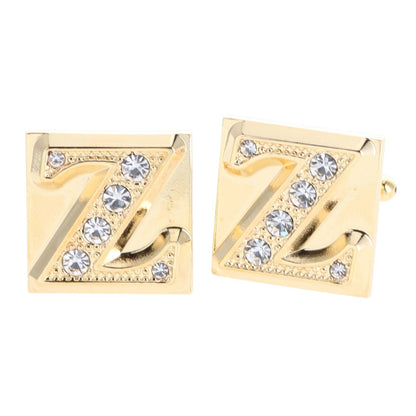Rhinestone Initial Cufflinks in a Gift Box (A to Z) by Vittorio Vico (ini2044 - ZG) for Independent Retail Stores by Dubal Brothers