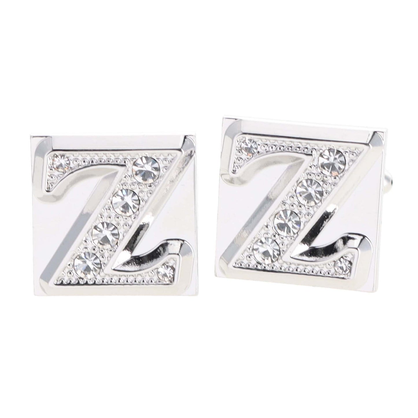 Rhinestone Initial Cufflinks in a Gift Box (A to Z) by Vittorio Vico (ini2044 - ZS) for Independent Retail Stores by Dubal Brothers