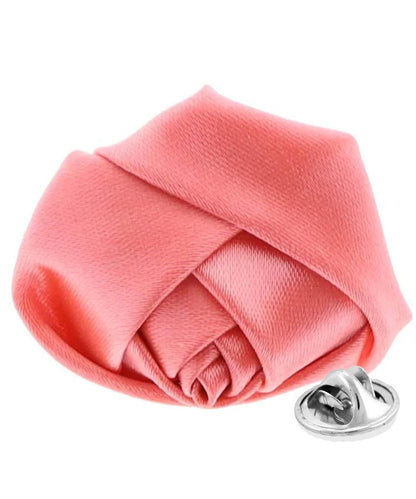 Rose Bud Flower Lapel Pin by Vittorio Vico (solidlapel - bud - coral) for Independent Retail Stores by Dubal Brothers