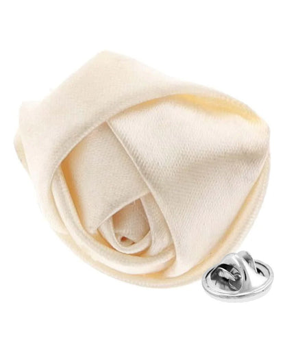 Rose Bud Flower Lapel Pin by Vittorio Vico (solidlapel - bud - ivory) for Independent Retail Stores by Dubal Brothers