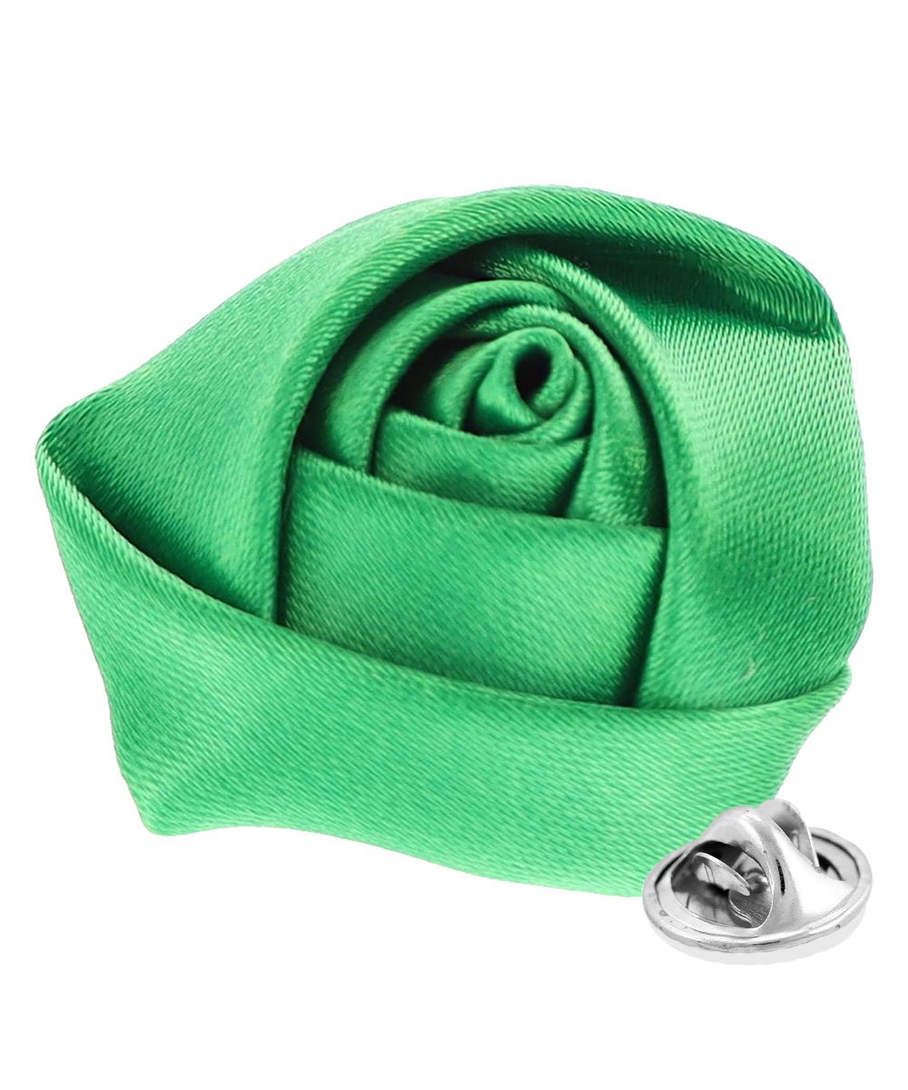 Rose Bud Flower Lapel Pin by Vittorio Vico (solidlapel - bud - kelly) for Independent Retail Stores by Dubal Brothers