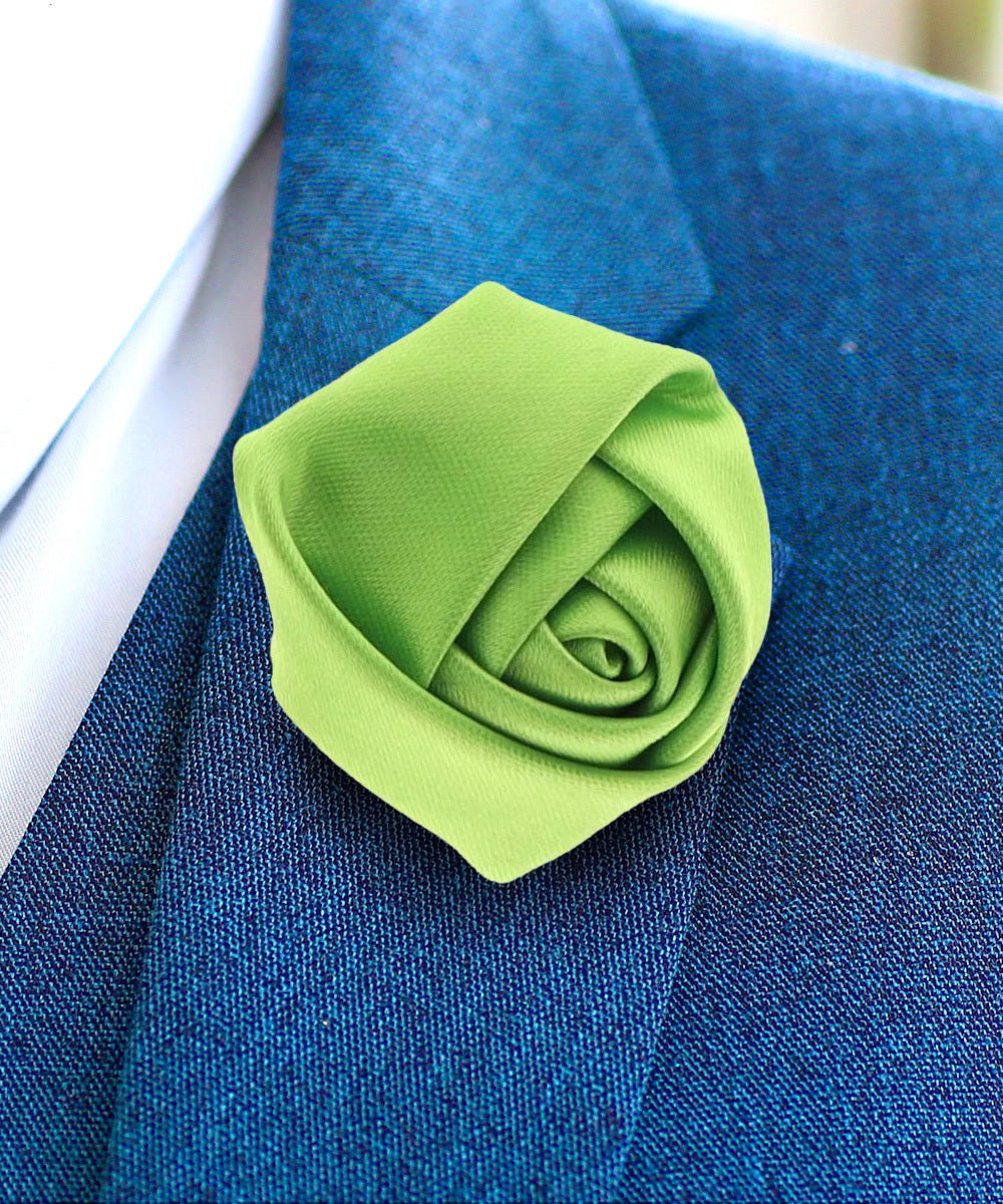 Rose Bud Flower Lapel Pin by Vittorio Vico (solidlapel - bud - lime) for Independent Retail Stores by Dubal Brothers