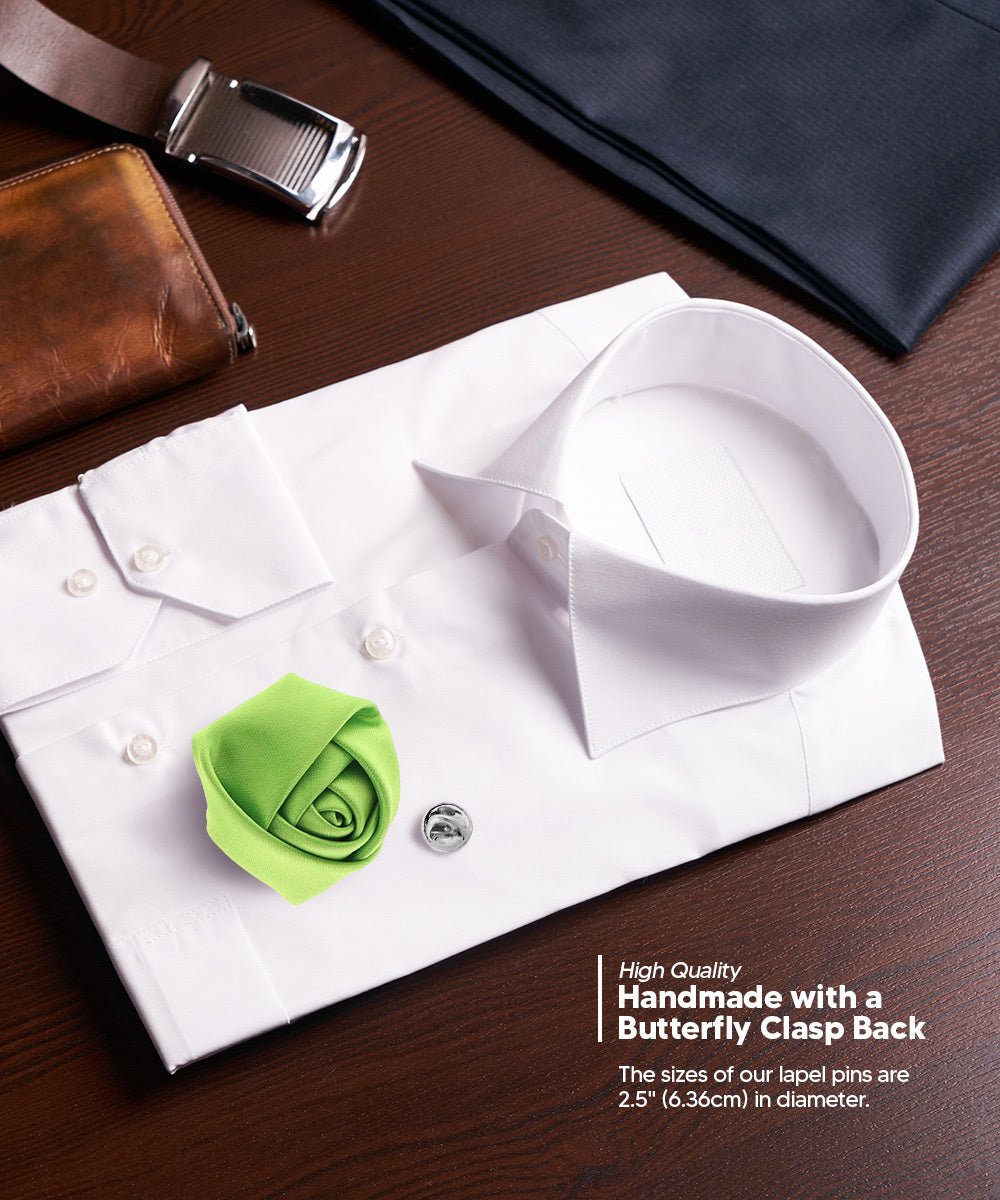 Rose Bud Flower Lapel Pin by Vittorio Vico (solidlapel - bud - lime) for Independent Retail Stores by Dubal Brothers