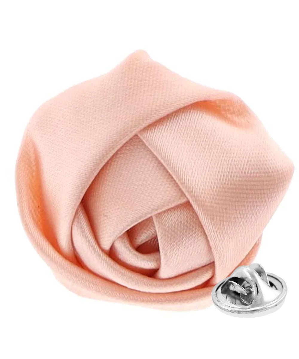 Rose Bud Flower Lapel Pin by Vittorio Vico (solidlapel - bud - peach) for Independent Retail Stores by Dubal Brothers