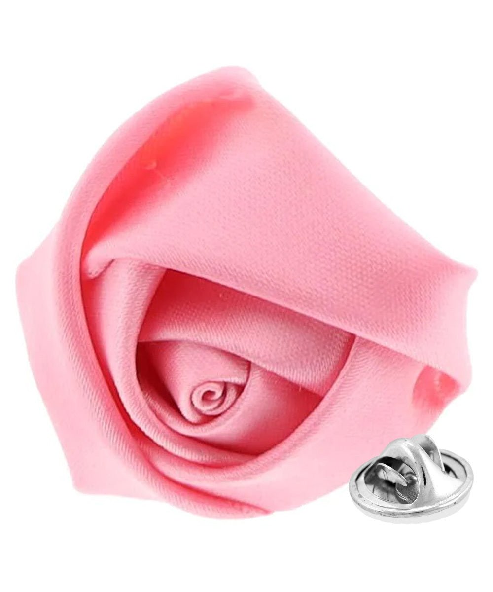 Rose Bud Flower Lapel Pin by Vittorio Vico (solidlapel - bud - pink) for Independent Retail Stores by Dubal Brothers