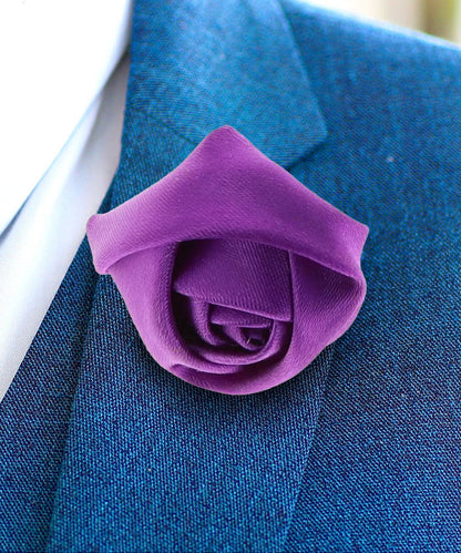 Rose Bud Flower Lapel Pin by Vittorio Vico (solidlapel - bud - purple) for Independent Retail Stores by Dubal Brothers