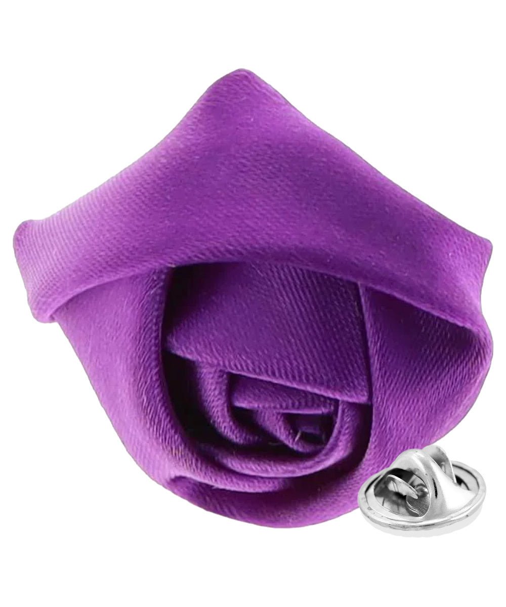 Rose Bud Flower Lapel Pin by Vittorio Vico (solidlapel - bud - purple) for Independent Retail Stores by Dubal Brothers