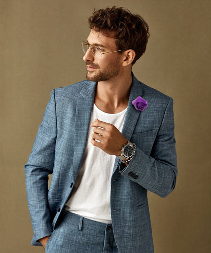 Rose Bud Flower Lapel Pin by Vittorio Vico (solidlapel - bud - purple) for Independent Retail Stores by Dubal Brothers