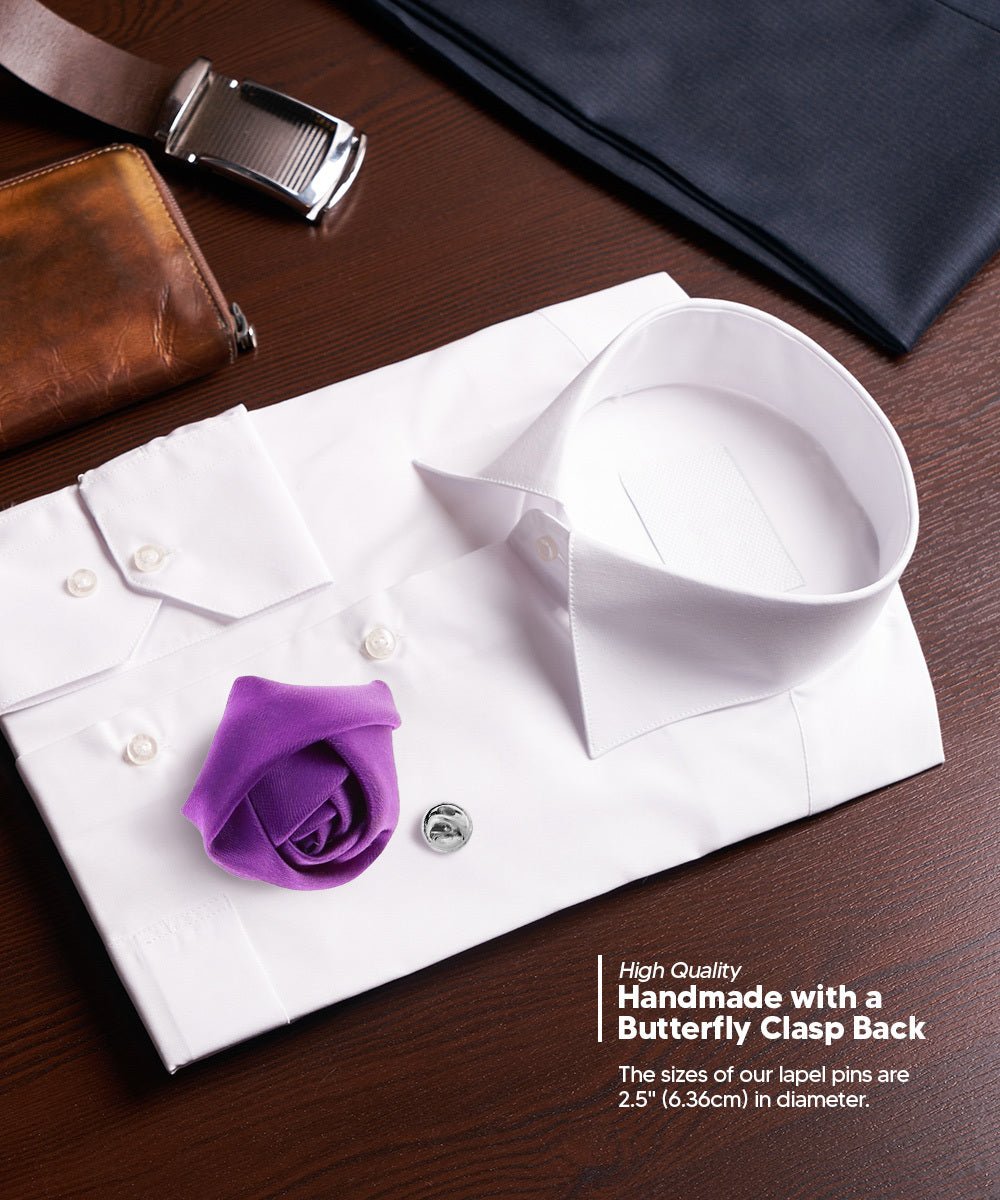 Rose Bud Flower Lapel Pin by Vittorio Vico (solidlapel - bud - purple) for Independent Retail Stores by Dubal Brothers