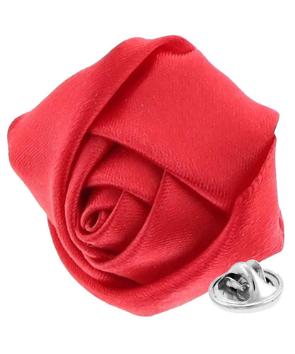 Rose Bud Flower Lapel Pin by Vittorio Vico (solidlapel - bud - red) for Independent Retail Stores by Dubal Brothers