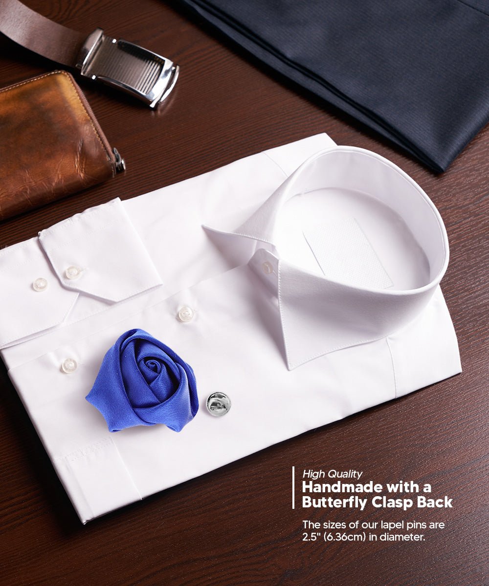 Rose Bud Flower Lapel Pin by Vittorio Vico (solidlapel - bud - royal) for Independent Retail Stores by Dubal Brothers