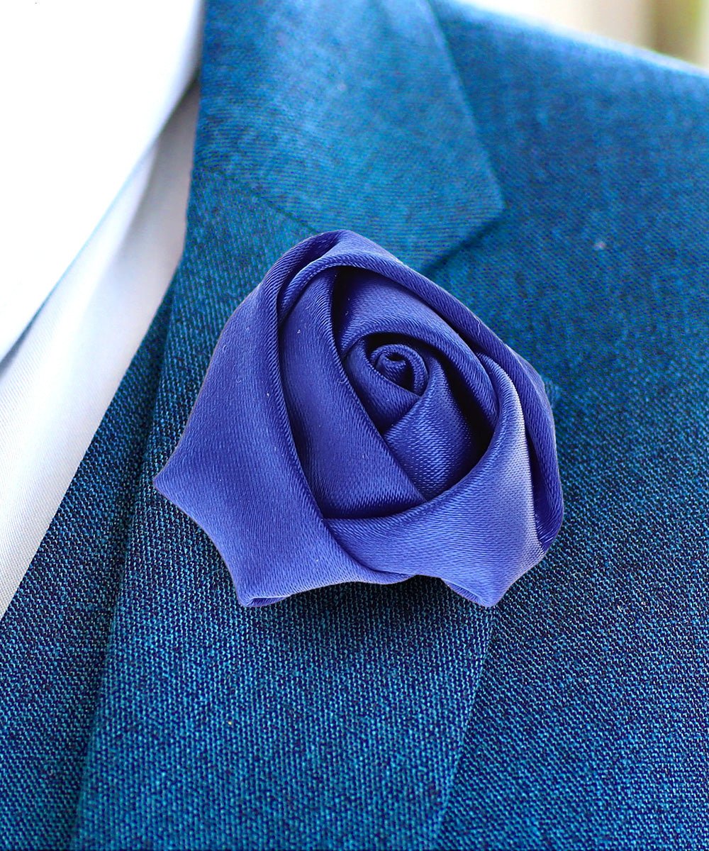 Rose Bud Flower Lapel Pin by Vittorio Vico (solidlapel - bud - royal) for Independent Retail Stores by Dubal Brothers