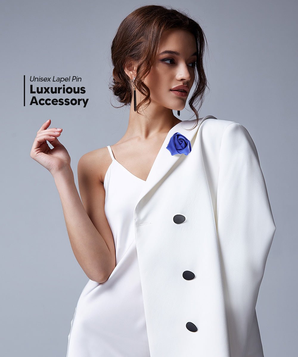 Rose Bud Flower Lapel Pin by Vittorio Vico (solidlapel - bud - royal) for Independent Retail Stores by Dubal Brothers