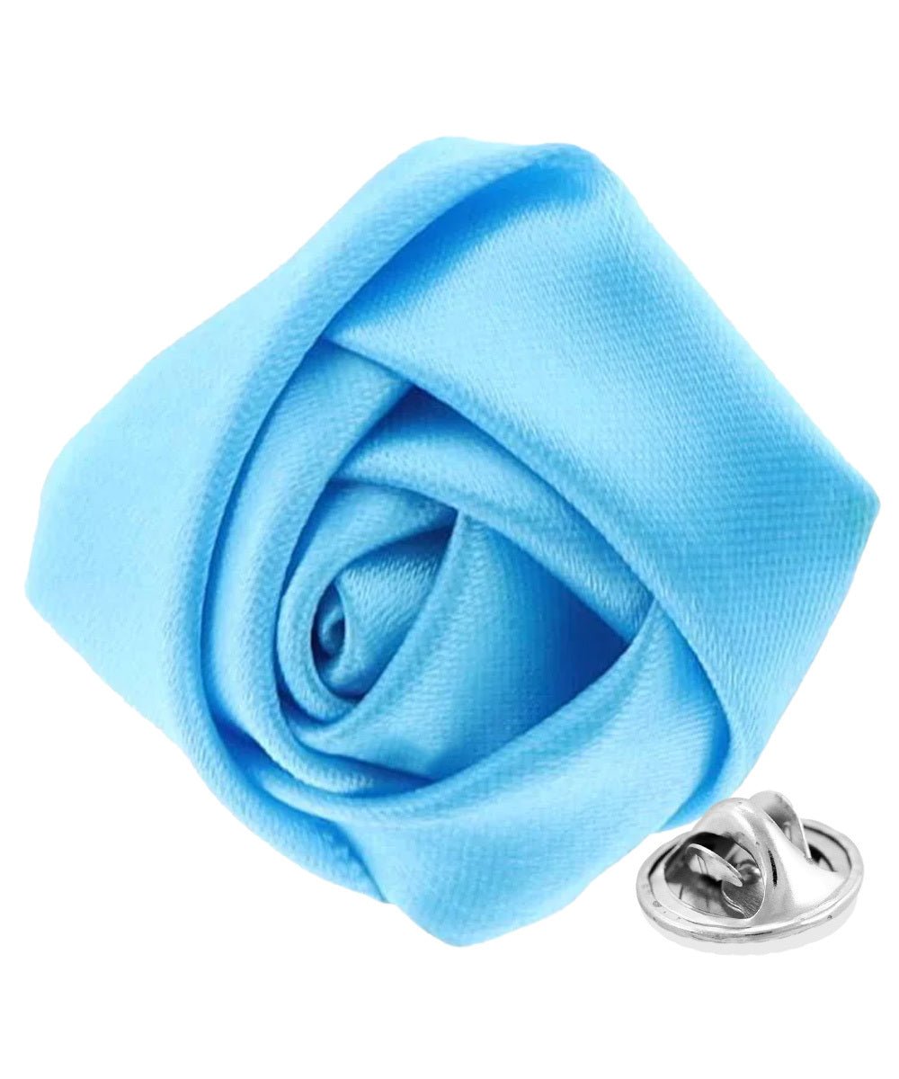 Rose Bud Flower Lapel Pin by Vittorio Vico (solidlapel - bud - turquoise) for Independent Retail Stores by Dubal Brothers