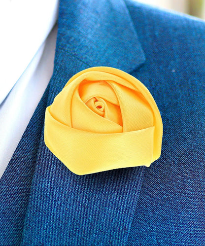 Rose Bud Flower Lapel Pin by Vittorio Vico (solidlapel - bud - yellow) for Independent Retail Stores by Dubal Brothers