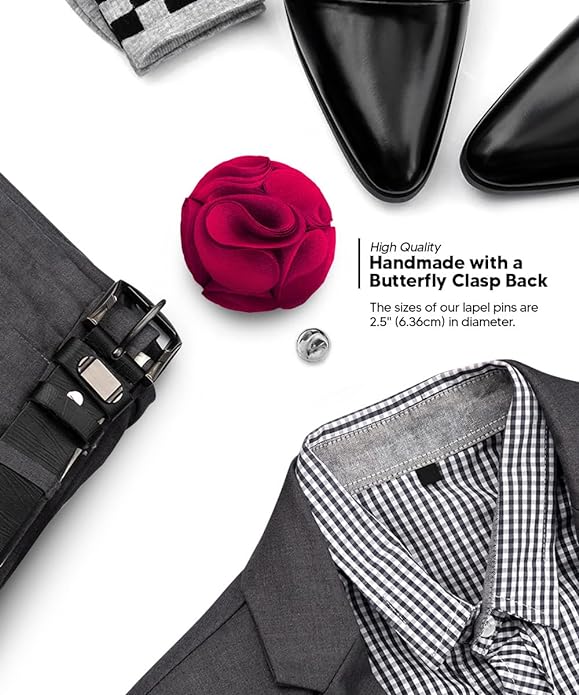 Rose Flower Lapel Pin by Vittorio Vico (117 - rose - hot - pink) for Independent Retail Stores by Dubal Brothers