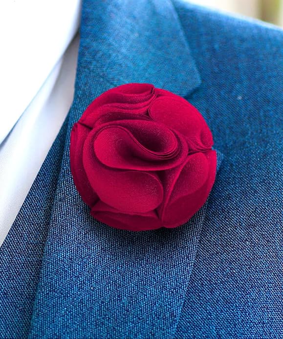 Rose Flower Lapel Pin by Vittorio Vico (117 - rose - hot - pink) for Independent Retail Stores by Dubal Brothers