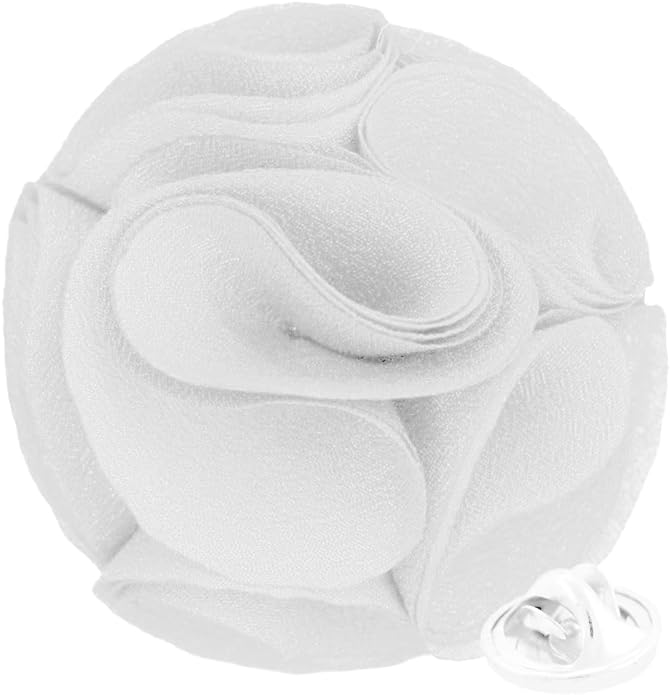 Rose Flower Lapel Pin by Vittorio Vico (45 - rose - white) for Independent Retail Stores by Dubal Brothers