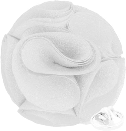 Rose Flower Lapel Pin by Vittorio Vico (45 - rose - white) for Independent Retail Stores by Dubal Brothers