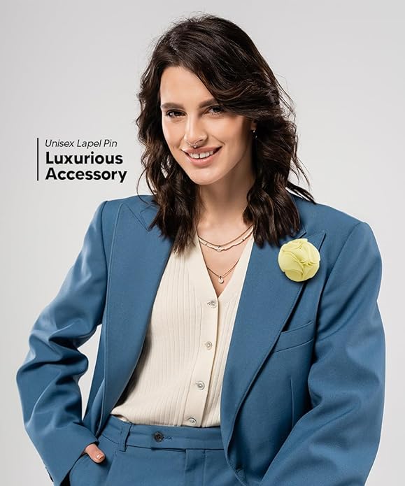 Rose Flower Lapel Pin by Vittorio Vico (46 - rose - ivory) for Independent Retail Stores by Dubal Brothers