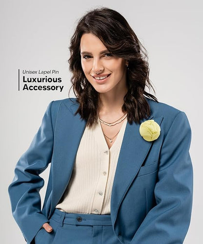 Rose Flower Lapel Pin by Vittorio Vico (46 - rose - ivory) for Independent Retail Stores by Dubal Brothers