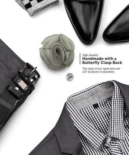 Rose Flower Lapel Pin by Vittorio Vico (47 - rose - gray) for Independent Retail Stores by Dubal Brothers