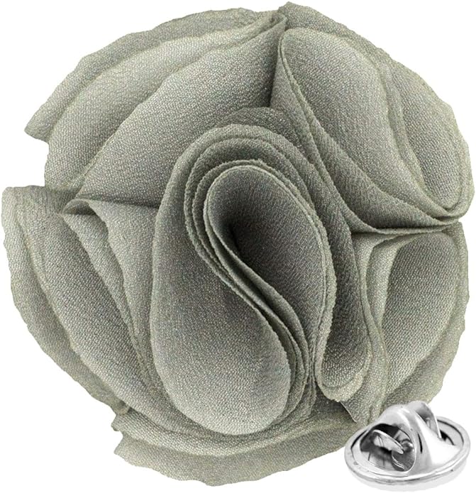 Rose Flower Lapel Pin by Vittorio Vico (47 - rose - gray) for Independent Retail Stores by Dubal Brothers