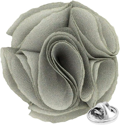 Rose Flower Lapel Pin by Vittorio Vico (47 - rose - gray) for Independent Retail Stores by Dubal Brothers