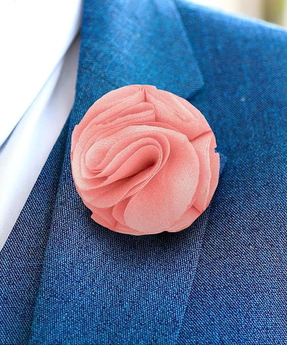 Rose Flower Lapel Pin by Vittorio Vico (48 - rose - pink) for Independent Retail Stores by Dubal Brothers