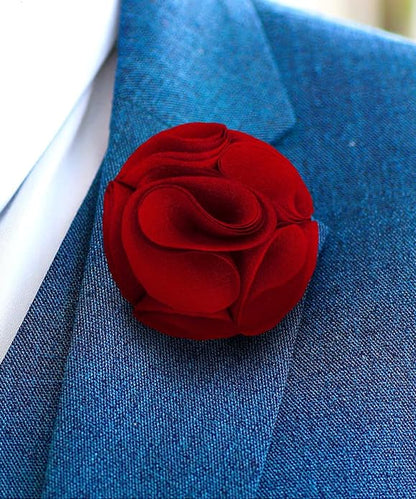 Rose Flower Lapel Pin by Vittorio Vico (49 - rose - red) for Independent Retail Stores by Dubal Brothers