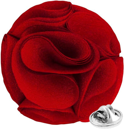 Rose Flower Lapel Pin by Vittorio Vico (49 - rose - red) for Independent Retail Stores by Dubal Brothers