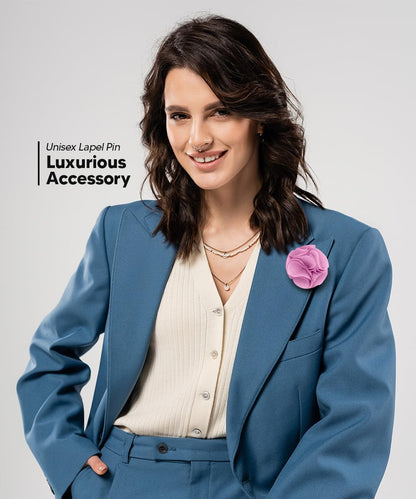 Rose Flower Lapel Pin by Vittorio Vico (50 - rose - lavender) for Independent Retail Stores by Dubal Brothers