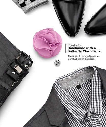 Rose Flower Lapel Pin by Vittorio Vico (50 - rose - lavender) for Independent Retail Stores by Dubal Brothers