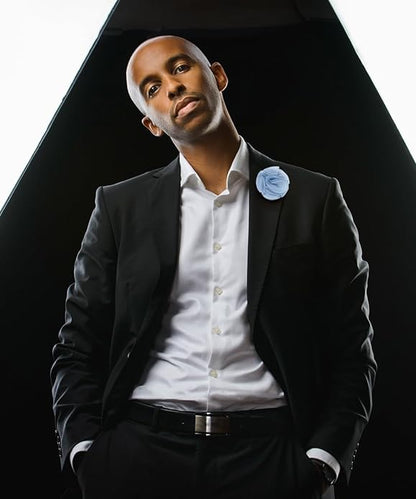 Rose Flower Lapel Pin by Vittorio Vico (51 - rose - sky) for Independent Retail Stores by Dubal Brothers