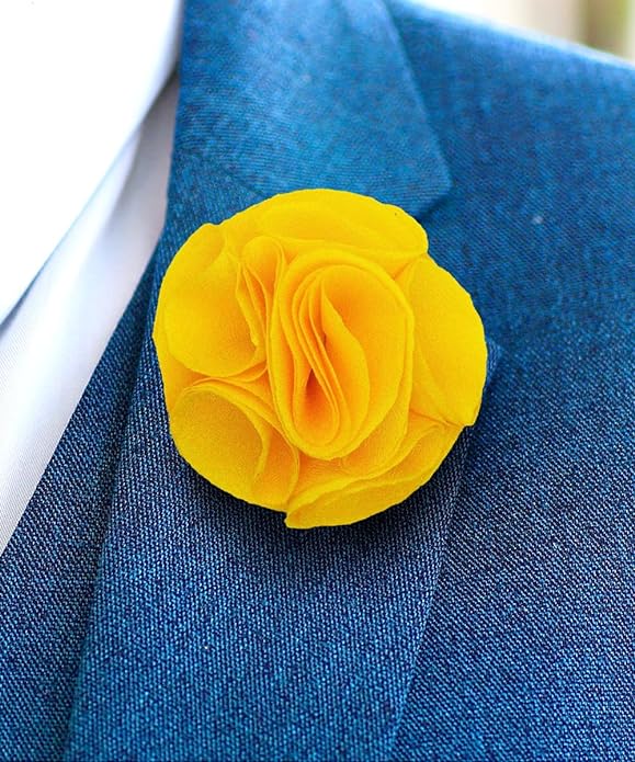 Rose Flower Lapel Pin by Vittorio Vico (53 - rose - yellow) for Independent Retail Stores by Dubal Brothers