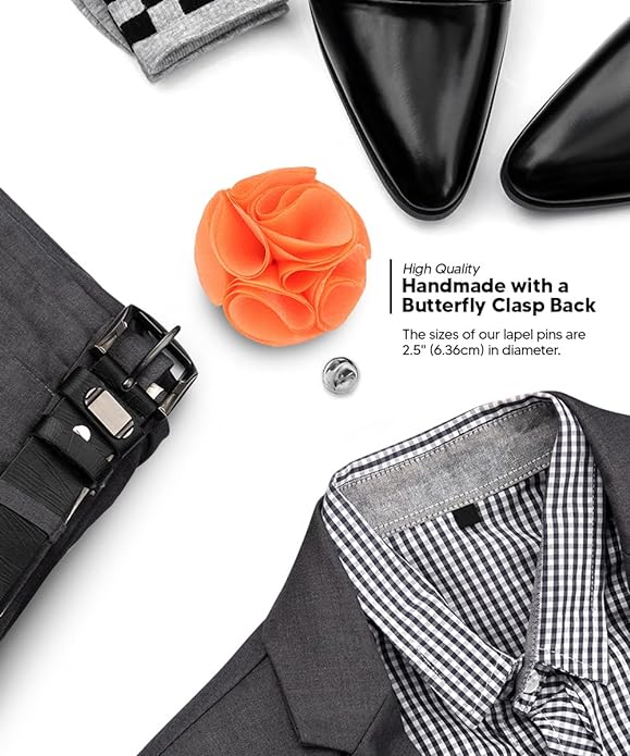 Rose Flower Lapel Pin by Vittorio Vico (73 - rose - coral) for Independent Retail Stores by Dubal Brothers